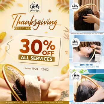 Sky Head Spa - THANKSGIVING SPECIAL 
 30% OFF all services!
 Valid from 11/24/2024 - 12/02/2024! - Massage Therapy Near Me - San Jose, California