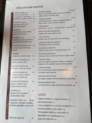 Menu photo 2 Stillwater Proper Stillwater, MN Menu photo 2 Stillwater Proper Stillwater, MN