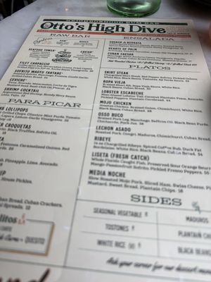 Menu photo 1 Otto’s High Dive Orlando, FL