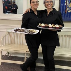 Betty digs in with Alyssa at a local fundraiser