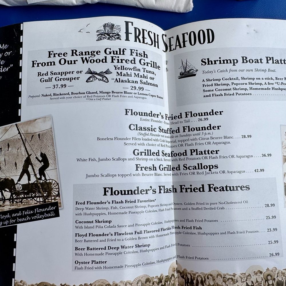 Flounder's Chowder House - Menu - Seafood Near Me - Gulf Breeze, Florida Flounder's Chowder House - Menu - Seafood Near Me - Gulf Breeze, Florida