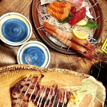 Mr Max - Grilled squid and 5 kinds of sashimi - Sushi Bars Near Me - Irving, Texas
