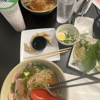 Pho Binh - A8. Chicken Steamed Dumpling    P10. Chicken Noodle Soup pho P5. Rare Steak & Brisket Pho - Vietnamese Near Me - Katy, Texas