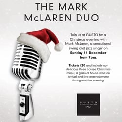 Gusto Bar & Restaurant - SUNDAY 11TH DECEMBER START YOUR CHRISTMAS PARTY WITH A SWING!