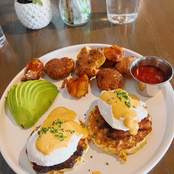 Ox & Ocean - Fritter Benedict - Breakfast & Brunch Near Me - Oxnard, California