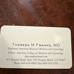 Franks Theresa M MD - Businesscard