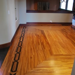 Olde Tyme Craftsmen - Exquisite Wood Floors - Zebrawood floor with Bona Traffic finish