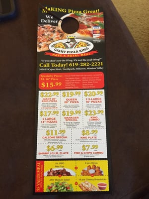 Menu photo 6 Giant Pizza King San Diego, CA Menu photo 6 Giant Pizza King San Diego, CA