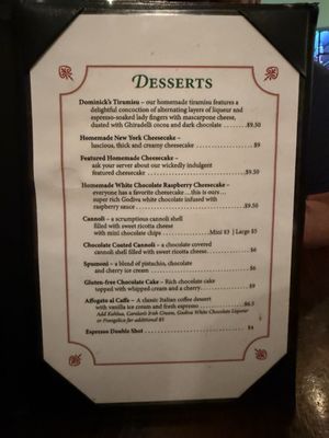 Menu photo 1 Dominick's Real Italian Tucson, AZ Menu photo 1 Dominick's Real Italian Tucson, AZ