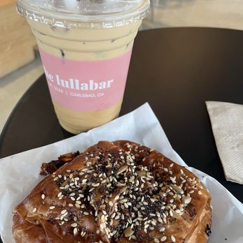 The Lullabar - Honey, cinnamon latte, and a ham and Swiss croissant. So good! - Coffee & Tea Near Me - Carlsbad, California