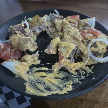 Turn 2 Brewing - Our cut up beer cheese burger. It was a mess from start to finish. - Breweries Near Me - Sebring, Florida Turn 2 Brewing - Our cut up beer cheese burger. It was a mess from start to finish. - Breweries Near Me - Sebring, Florida