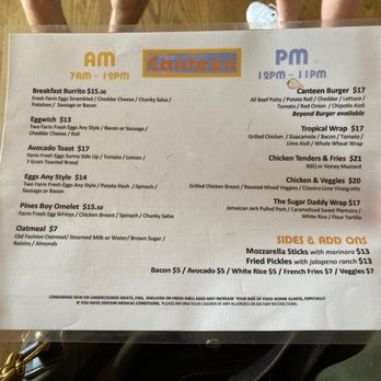 Canteen - Menu (Aug '22) - Diners Near Me - Fire Island, New York Canteen - Menu (Aug '22) - Diners Near Me - Fire Island, New York