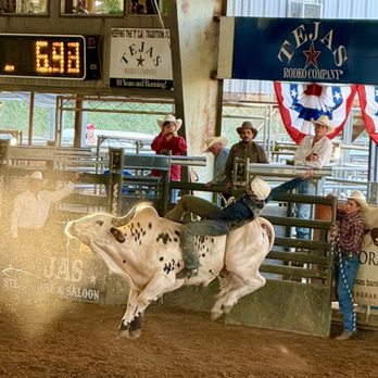Tejas Rodeo - Bull rider just outta the shoot. - Steakhouses Near Me - Bulverde, Texas Tejas Rodeo - Bull rider just outta the shoot. - Steakhouses Near Me - Bulverde, Texas