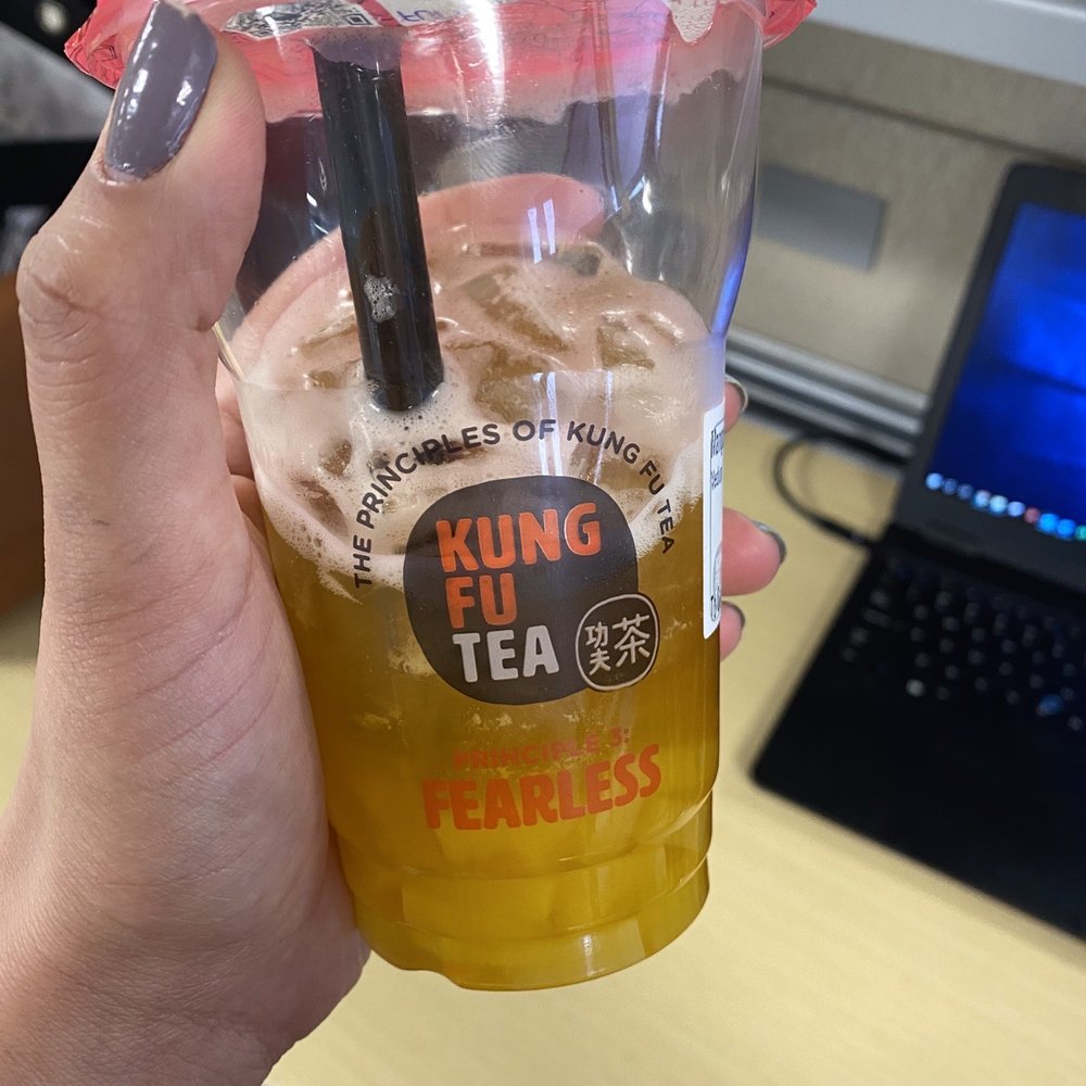 Mango tea with aloe chunks Mango tea with aloe chunks