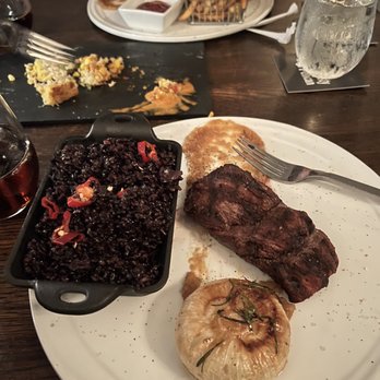 Rusty Pelican - Bistro Steak 8oz Forbidden Black Thai Rice - Seafood Near Me - Tampa, Florida Rusty Pelican - Bistro Steak 8oz Forbidden Black Thai Rice - Seafood Near Me - Tampa, Florida