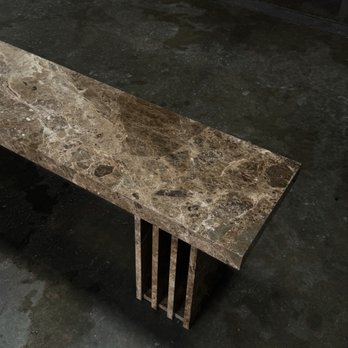 Intermarble - Dark Emperador marble bench by Intermarble. - Countertop Installation Near Me - Port Washington, New York