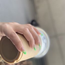 An iced oat milk latte with vanilla An iced oat milk latte with vanilla