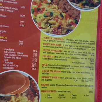 Maria's Diner - Part of their menu - Mexican Near Me - Groves, Texas