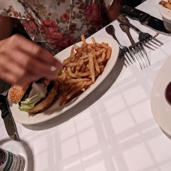 Hugo's Frog Bar and Chop House - Burger comes with fries - Steakhouses Near Me - Des Plaines, Illinois