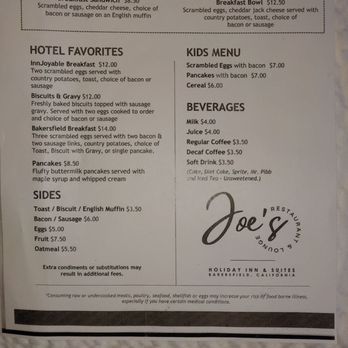 Holiday Inn Bakersfield - Breakfast Menu - Hotels Near Me - Bakersfield, California