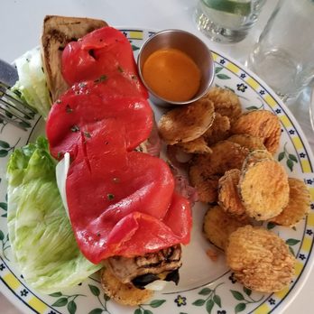 Hullabaloo - Grille vegetable open face sandwich with zucchini chips - Gastropubs Near Me - West Palm Beach, Florida