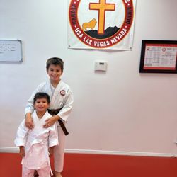 Traditional Karate and Aikido - Proud of his journey. Staying a brown belt until he earns his black belt. At this school, every belt is earned, never given, even at white.