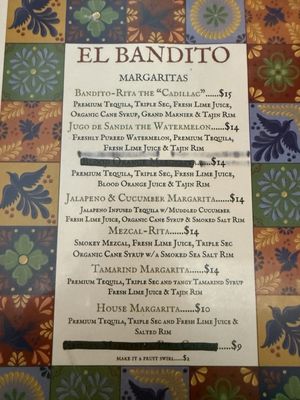 Menu photo 3 El Bandito Silverton, CO