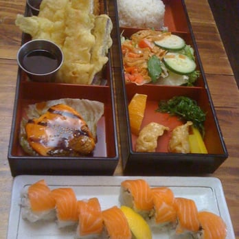 Zono Sushi - Sushi roll from Sushi Combo + 3-item Bento Box (salmon teriyaki, shrimp/veggie tempura, chicken katsu) - Sushi Bars Near Me - Glendale, California Zono Sushi - Sushi roll from Sushi Combo + 3-item Bento Box (salmon teriyaki, shrimp/veggie tempura, chicken katsu) - Sushi Bars Near Me - Glendale, California