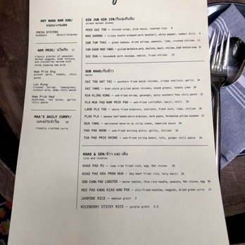 Wayla - Food menu (June 2019) - Thai Near Me - New York, New York
