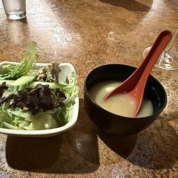 Waraji Japanese Restaurant - Salad and miso soup - Japanese Near Me - Raleigh, North Carolina Waraji Japanese Restaurant - Salad and miso soup - Japanese Near Me - Raleigh, North Carolina