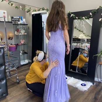 La' Ber Cleaners and Tailoring - Measurements taken to shorten dress - Sewing & Alterations Near Me - Hackensack, New Jersey