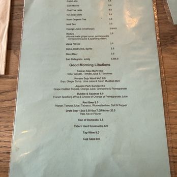 900 Grayson - Menu Side 2: Drink Menu - Breakfast & Brunch Near Me - Berkeley, California