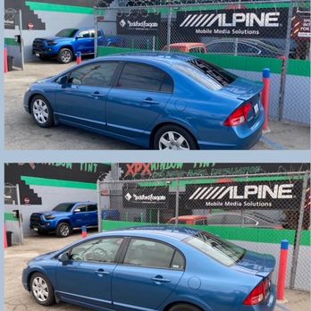 XPX Window Tint & Car Audio - Honda Civic before (bottom) after (top) - Car Stereo Installation Near Me - Van Nuys, California XPX Window Tint & Car Audio - Honda Civic before (bottom) after (top) - Car Stereo Installation Near Me - Van Nuys, California