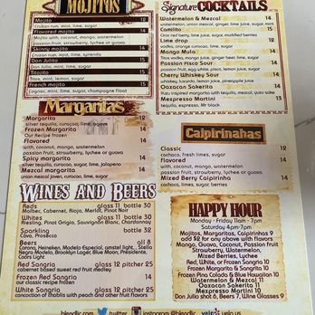 Blend - Drink menu as of September 2025 - Latin American Near Me - Long Island City, New York