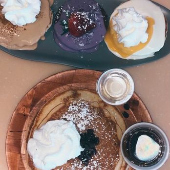 My Cafe - Pancake trio , chocolate chip pancake - Breakfast & Brunch Near Me - Kapolei, Hawaii
