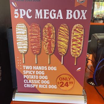 Two Hands Korean Corn Dogs - Mega Box Special - $24.99 - Korean Near Me - Clovis, California Two Hands Korean Corn Dogs - Mega Box Special - $24.99 - Korean Near Me - Clovis, California