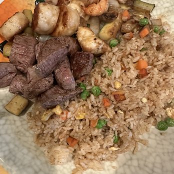 Kyodai Sushi Rock - Dinner for two with fried rice, shrimp, scallops, steak and lobster over stir fry vegetables. - Sushi Bars Near Me - Orange Park, Florida Kyodai Sushi Rock - Dinner for two with fried rice, shrimp, scallops, steak and lobster over stir fry vegetables. - Sushi Bars Near Me - Orange Park, Florida