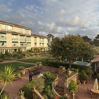 La Playa Hotel - View from varanda with fireplace - Hotels Near Me - Carmel, California La Playa Hotel - View from varanda with fireplace - Hotels Near Me - Carmel, California