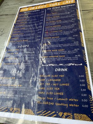 Menu photo 1 The Orient Thai Cafe San Diego, CA Menu photo 1 The Orient Thai Cafe San Diego, CA