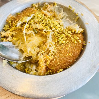 Mezze Cafe - The dessert- homemade Knafeh - oh man I am in love it it! Warm and crisped on a slow burning fire, rose-water syrup! Obsessed! - Mediterranean Near Me - Austin, Texas Mezze Cafe - The dessert- homemade Knafeh - oh man I am in love it it! Warm and crisped on a slow burning fire, rose-water syrup! Obsessed! - Mediterranean Near Me - Austin, Texas