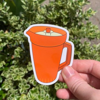 Extremely Retro - Orange Servalier Pitcher Sticker/Magnet - Gift Shops Near Me Extremely Retro - Orange Servalier Pitcher Sticker/Magnet - Gift Shops Near Me