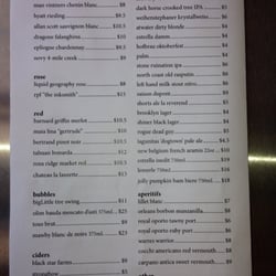 Aperitivo - Menu - wine and beer