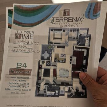 Terrena Apartment Homes - Grapefruit room layout and prices 2023 - Apartments Near Me - Los Angeles, California