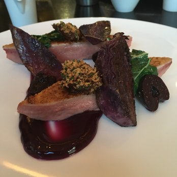 Dinner by Heston Blumenthal - Powdered Duck Breast (c. 1850) - braised & grilled red cabbage, spiced umbles & pickled cherries - British Near Me - London, XGL