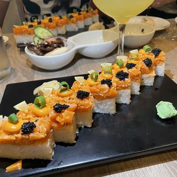 Beyond Sushi - Oshizushi Spicy "Salmon" - Vegan Near Me - New York, New York