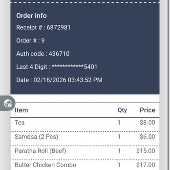 Cloud Naan - How much I paid for each item - Pakistani Near Me - Carson, California