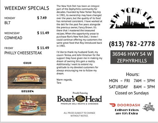 Menu photo 3 New York Deli Zephyrhills, FL Menu photo 3 New York Deli Zephyrhills, FL