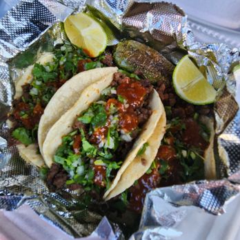 Burger Bun - 3 Piece Carne Asada Taco Plate.  Delicious. - Burgers Near Me - Glendale, California