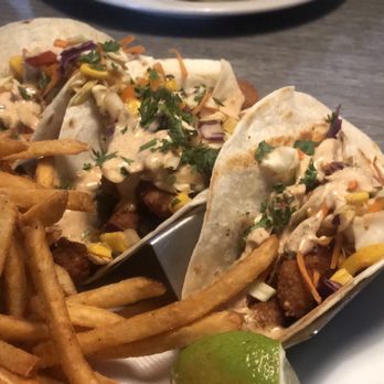 Kurtev's Backyard Grill and Bar - Street Corn tacos topped with roasted corn slaw and house made Street corn sauce - New American Near Me - Fond du Lac, Wisconsin