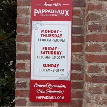 Pappadeaux Seafood Kitchen - Hours of operation - Seafood Near Me - San Antonio, Texas Pappadeaux Seafood Kitchen - Hours of operation - Seafood Near Me - San Antonio, Texas